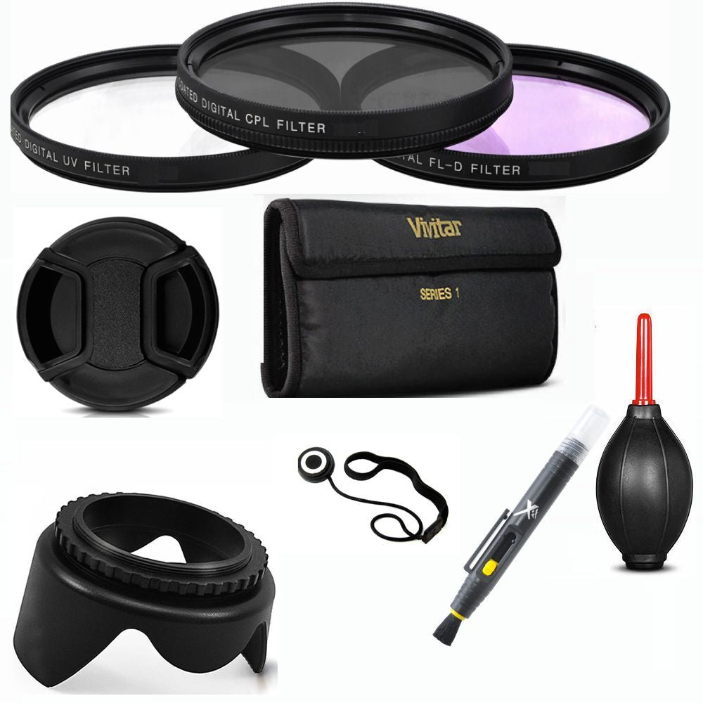 40.5Mm HD 3 FILTER KIT+LENS HOOD + LENS CAP + ACCESSORIES for SONY ALPHA A6000