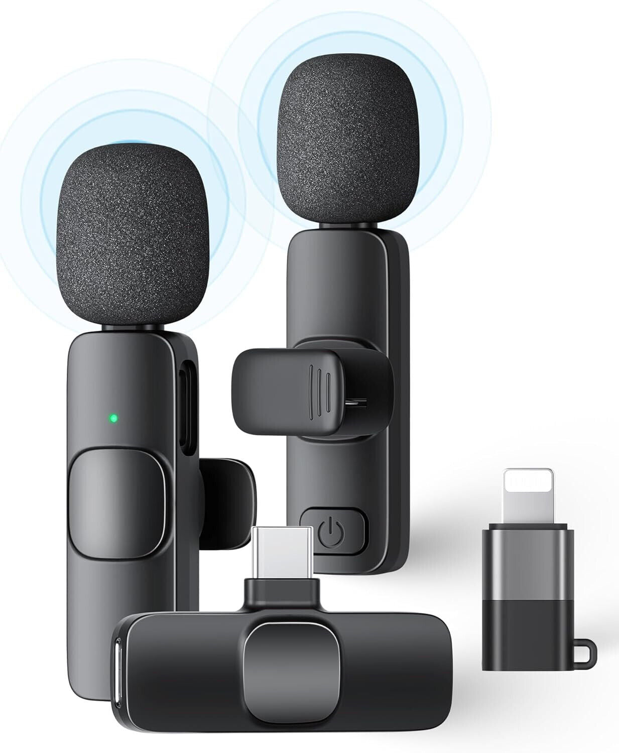 Lavalier Microphone Audio Video Recording Mini Mic for Android/Iphone Wireless
