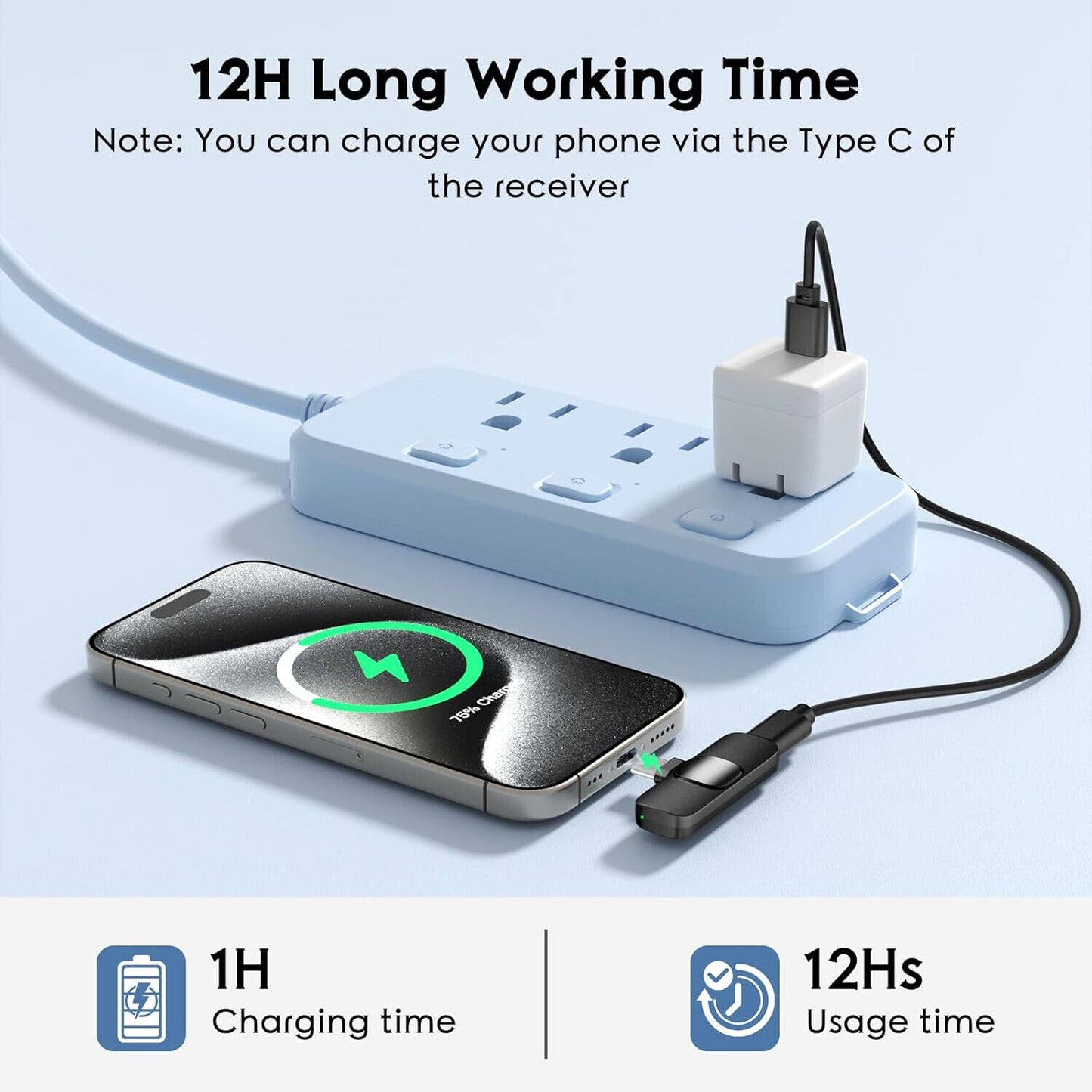 Lavalier Microphone Audio Video Recording Mini Mic for Android/Iphone Wireless