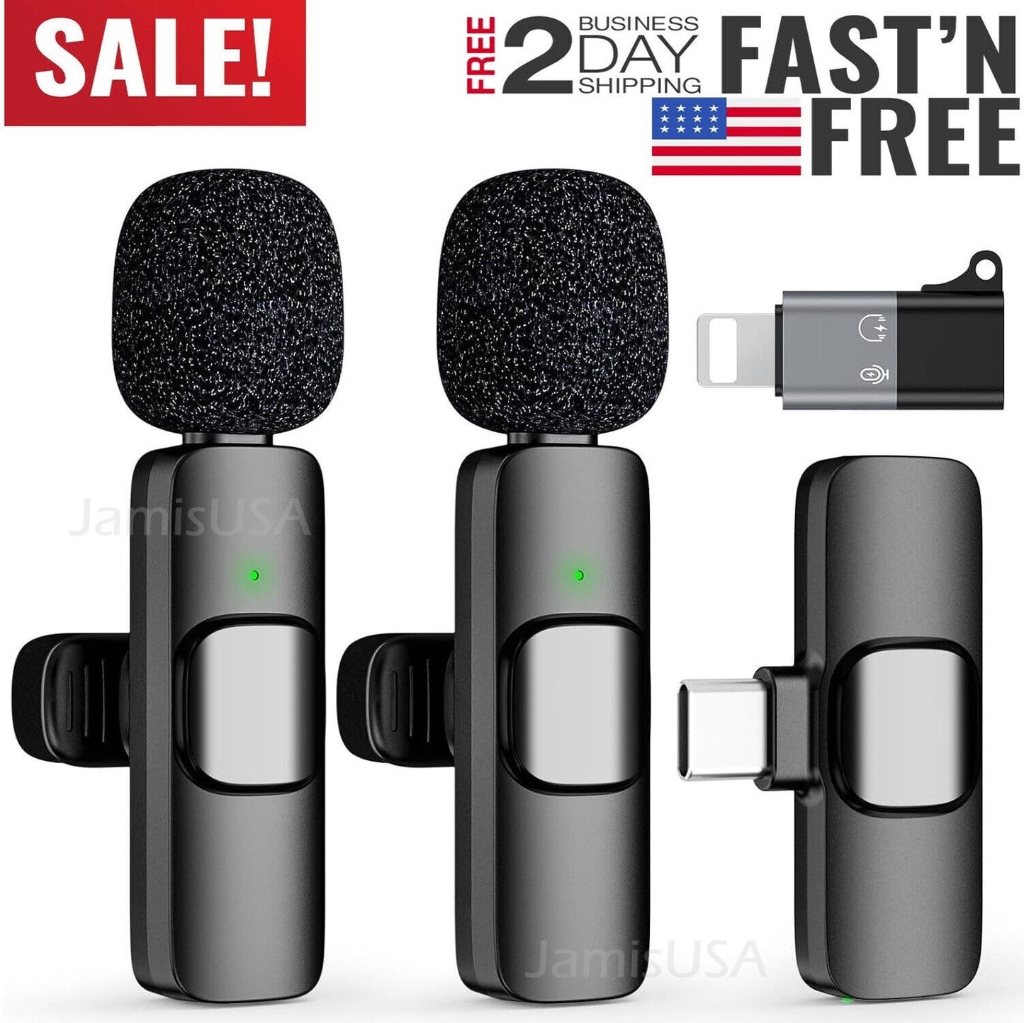 Lavalier Microphone Audio Video Recording Mini Mic for Android/Iphone Wireless