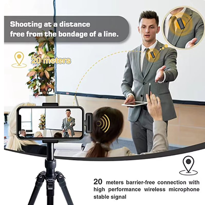 Lavalier Microphone Wireless Audio Video Recording Mini Mic for Android/Iphone