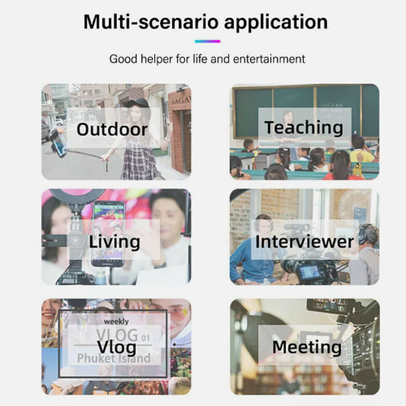 Lavalier Microphone Wireless Audio Video Recording Mini Mic for Android/Iphone