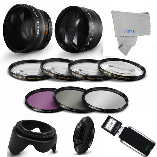 49MM HD WIDE ANGLE + TELEPHOTO + MACRO + FILTERS ACCESSORIES for CANON EOS M50