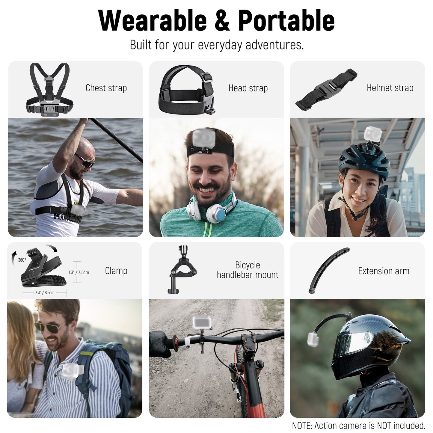NEEWER 50 in 1 Action Camera Accessory Kit