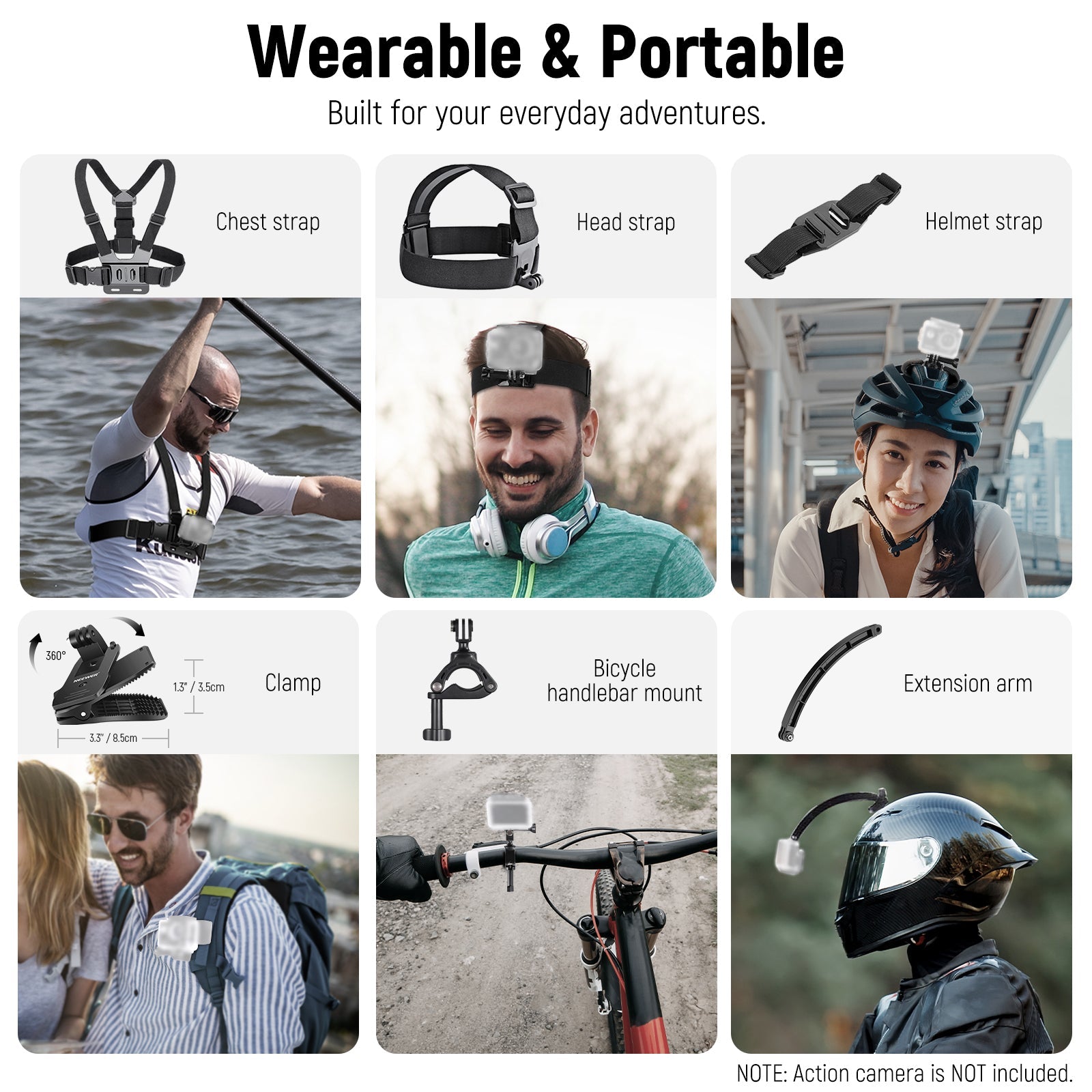NEEWER 50 in 1 Action Camera Accessory Kit