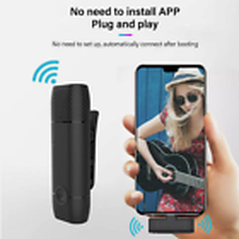 Lavalier Microphone Wireless Audio Video Recording Mini Mic for Android/Iphone