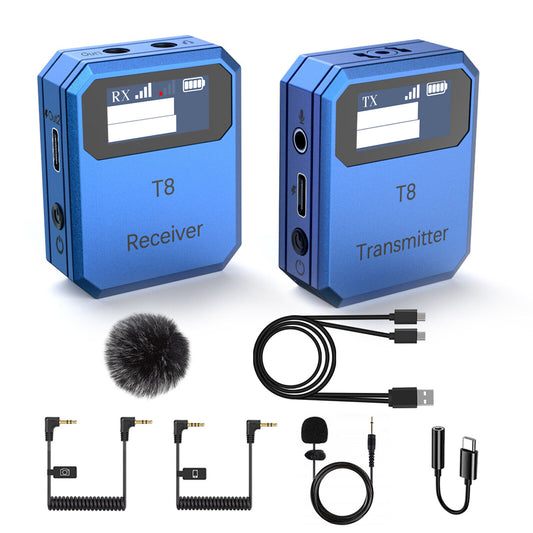 Wireless Lavalier Microphone System Lapel Mic for DSLR Camera Tablet Phone Vlog