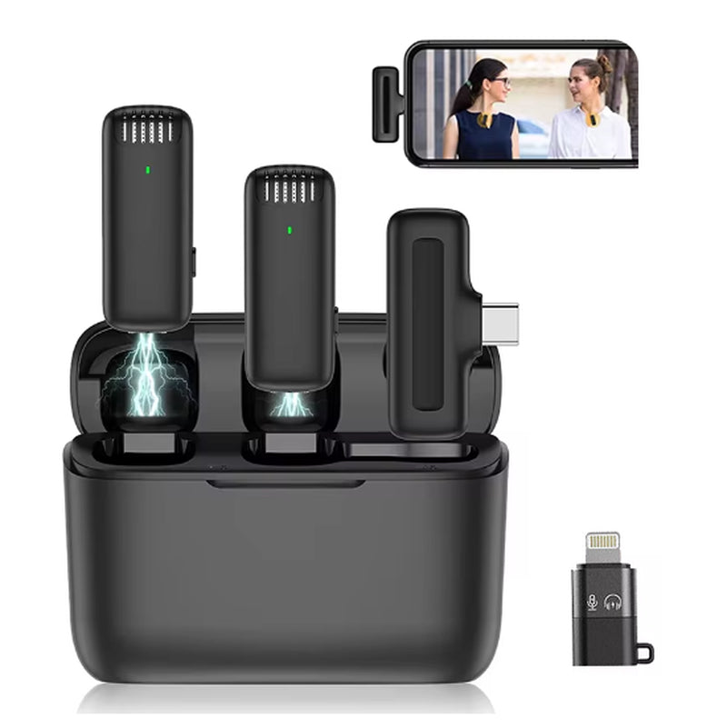 Lavalier Microphone Wireless Audio Video Recording Mini Mic for Android/Iphone