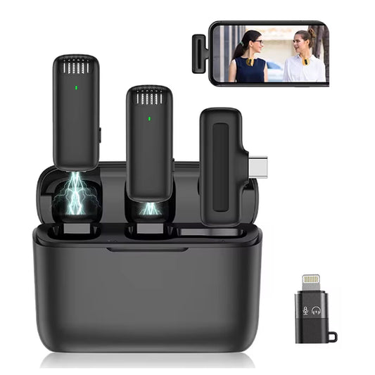 Lavalier Microphone Wireless Audio Video Recording Mini Mic for Android/Iphone