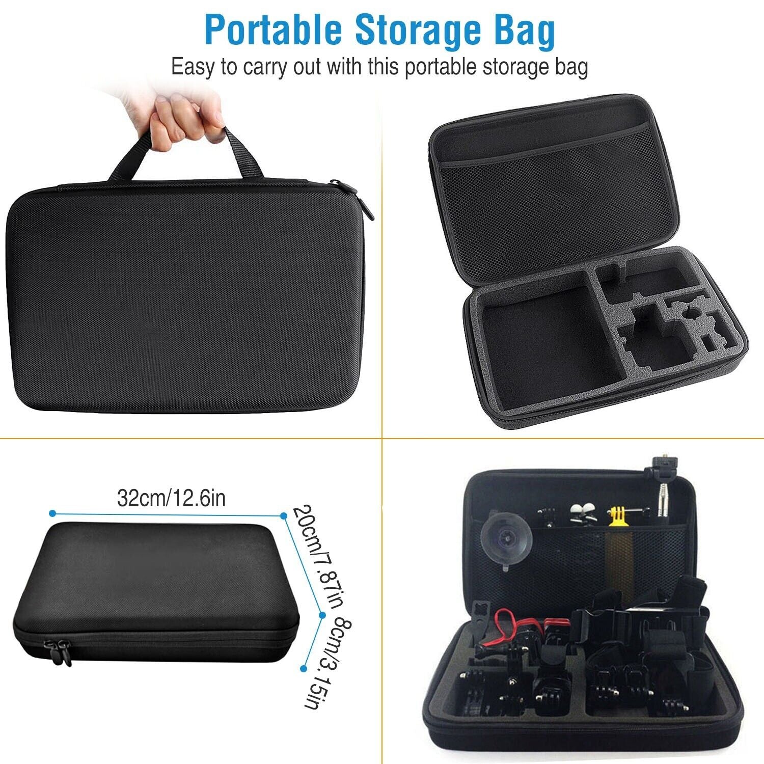 26In1 Head Chest Mount Monopod Accessories Kit Fit for Gopro Hero 1 2 3 4 5