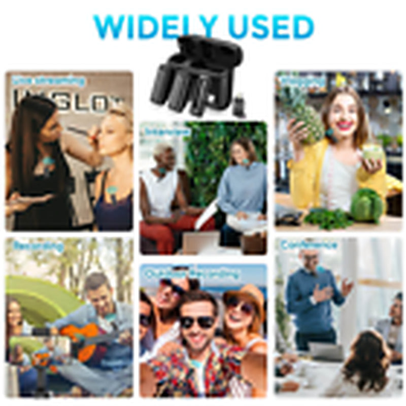 Lavalier Microphone Wireless Audio Video Recording Mini Mic for Android/Iphone