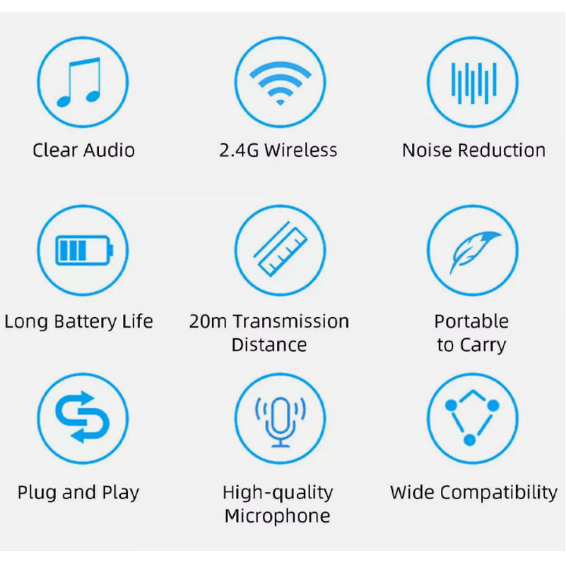 Lavalier Microphone Wireless Audio Video Recording Mini Mic for Android/Iphone