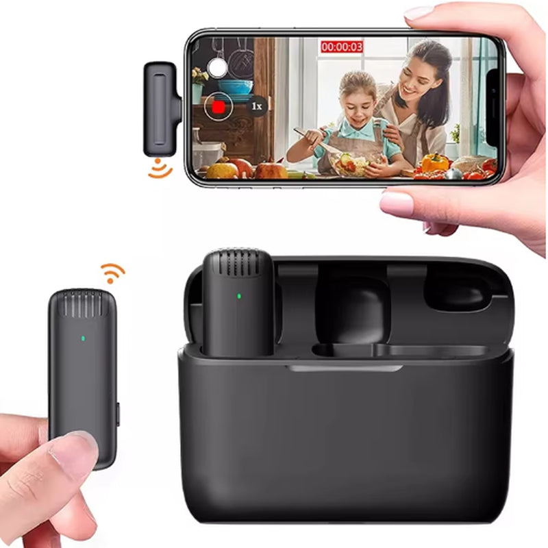 Lavalier Microphone Wireless Audio Video Recording Mini Mic for Android/Iphone