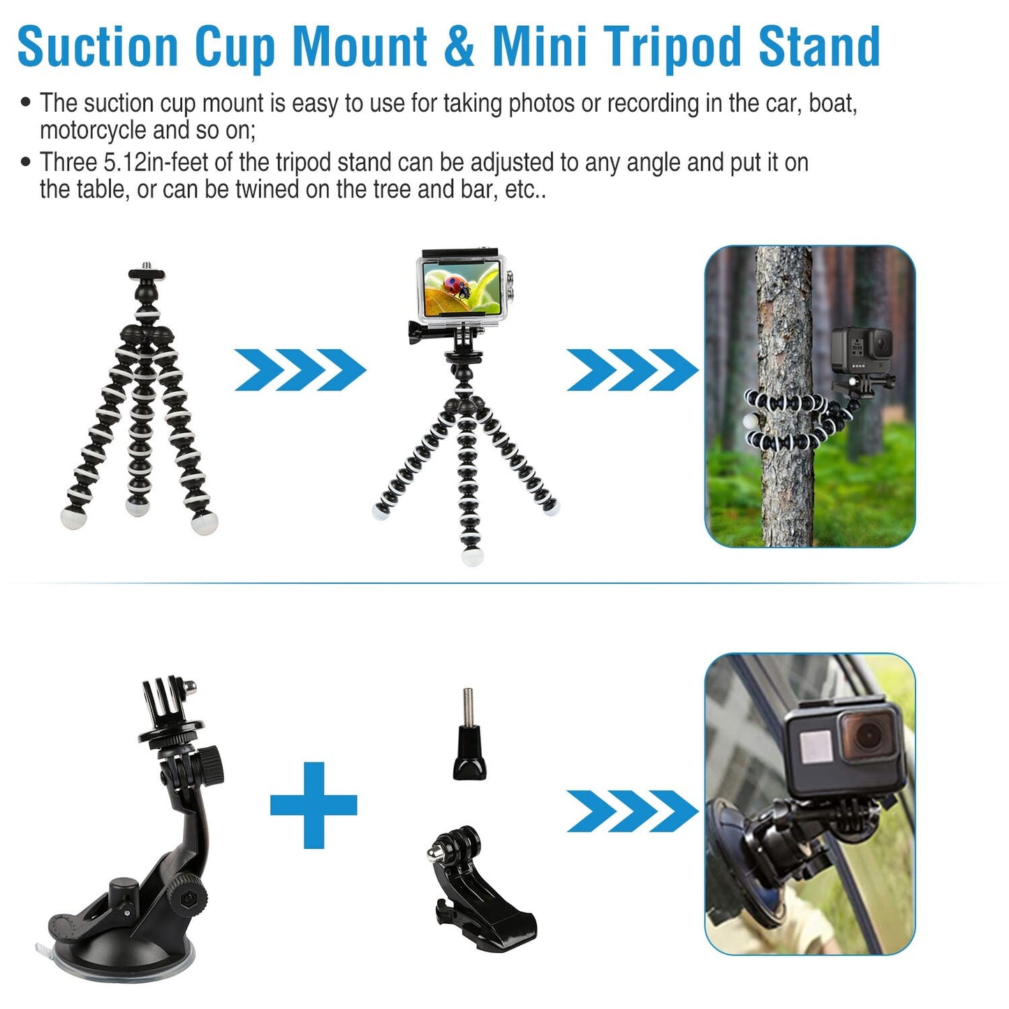 26In1 Head Chest Mount Monopod Accessories Kit Fit for Gopro Hero 1 2 3 4 5