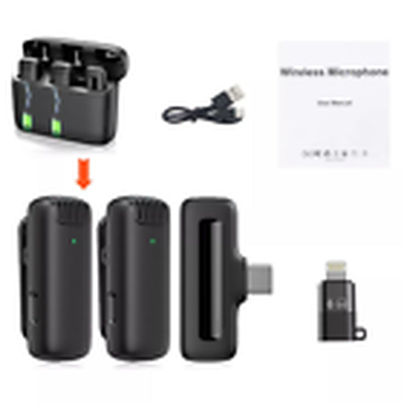Lavalier Microphone Wireless Audio Video Recording Mini Mic for Android/Iphone